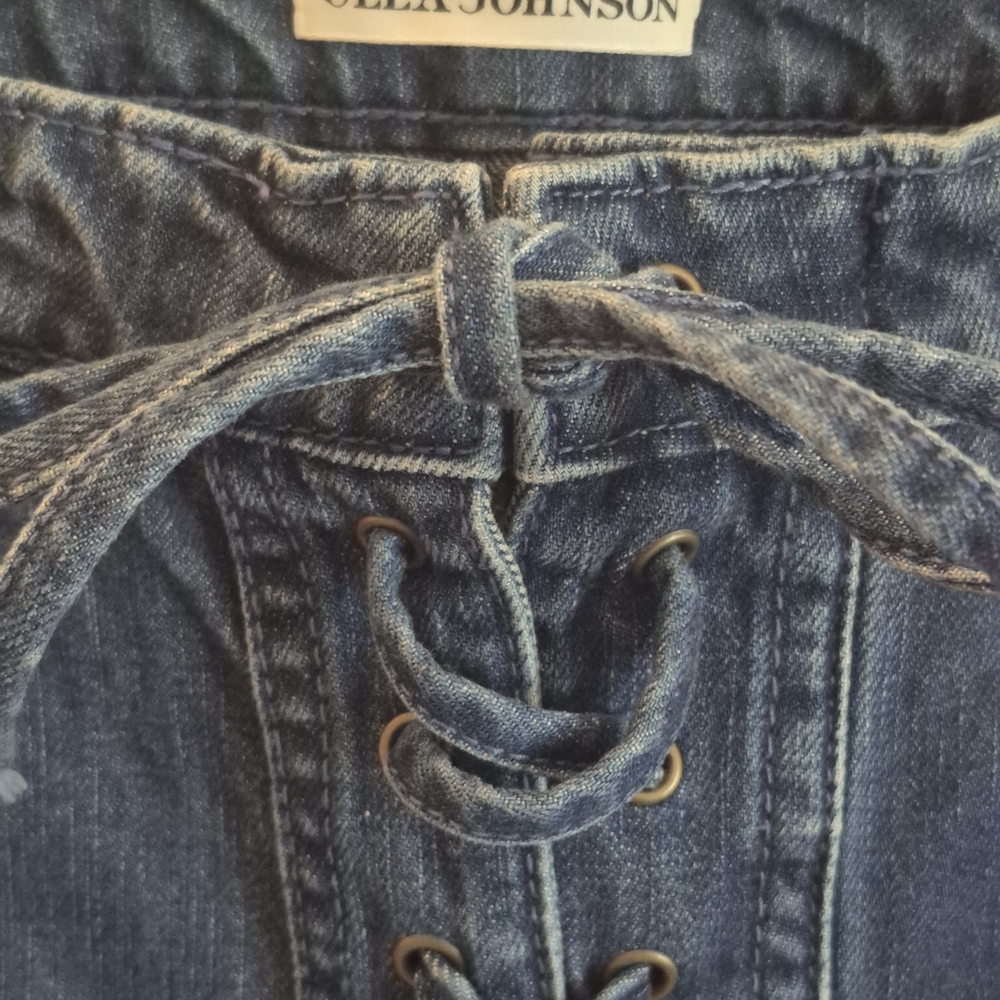 Ulla Johnson Blue Denim Lace-Up Overalls